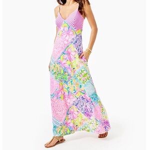 Lilly Pulitzer Maldives Tropical Print Block Party Maxi Dress